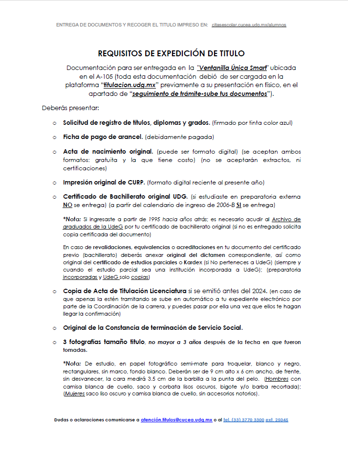 LAGP - Requisitos de expedición de título