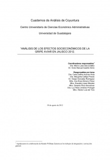 portada análisis De Los Efectos SocioEconómicos De La Gripe Aviar En Jalisco 2012